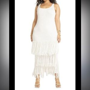 White Fringe Dress